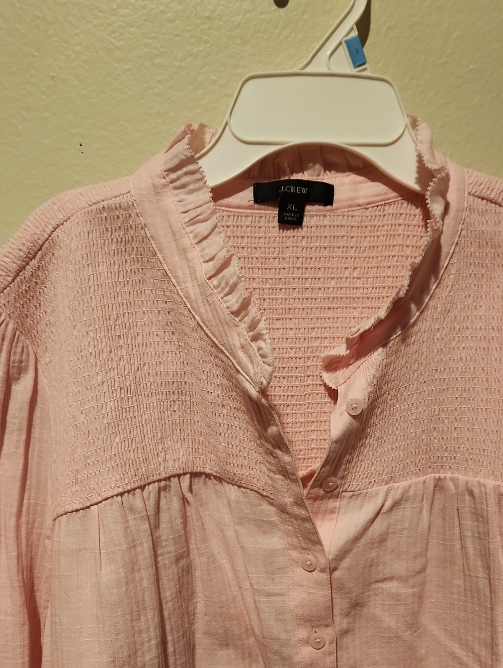 ❤ NWOT! J CREW LONG SLEEVE SOFT COTTON GAUZE GARDEN TOP, PINK, XL - Picture 6 of 10